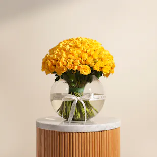 Sunshine Yellow Baby Rose Vase 