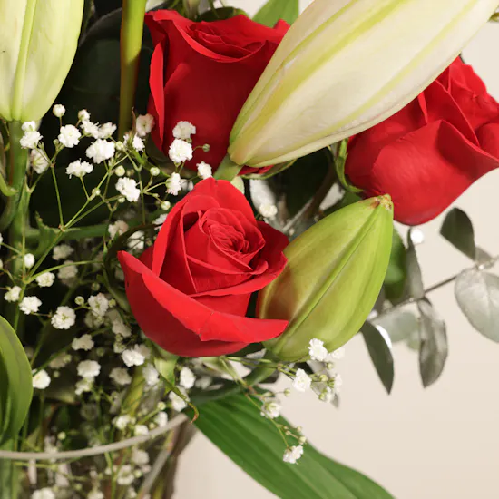 Crimson Elegance Flowers Vase