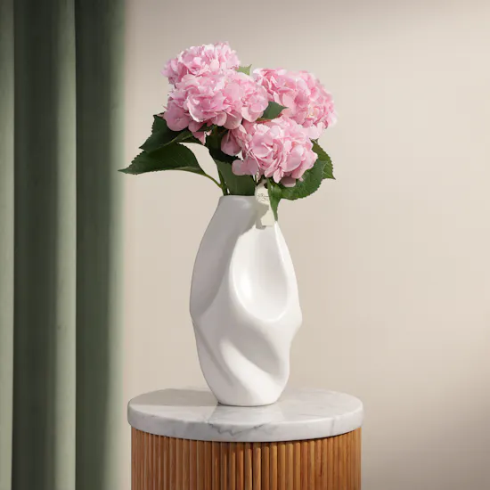 Artistic Pink Hydrangea Vase