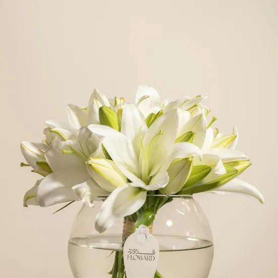 White Lilies | Glass Vase