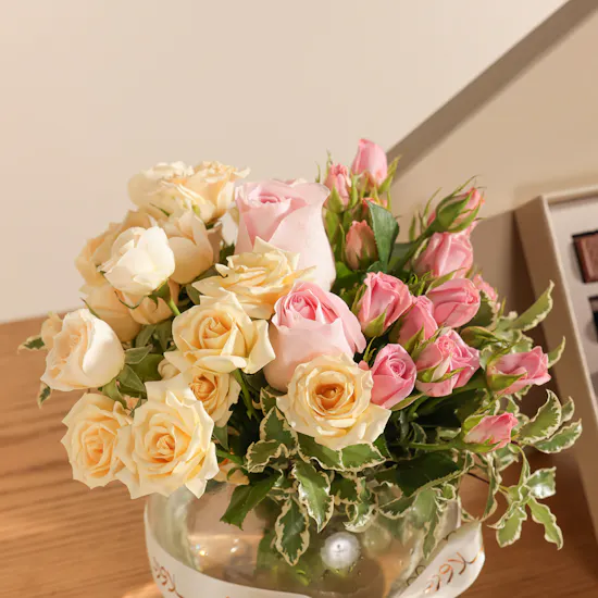 Nouga Congratulation on Graduation Bonbons Chocolates Classic Square Box | Elegant Flower Vase