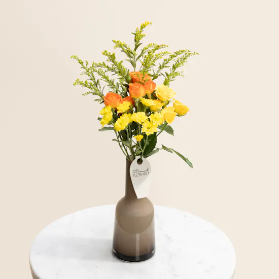Amber Glow Flowers Vase
