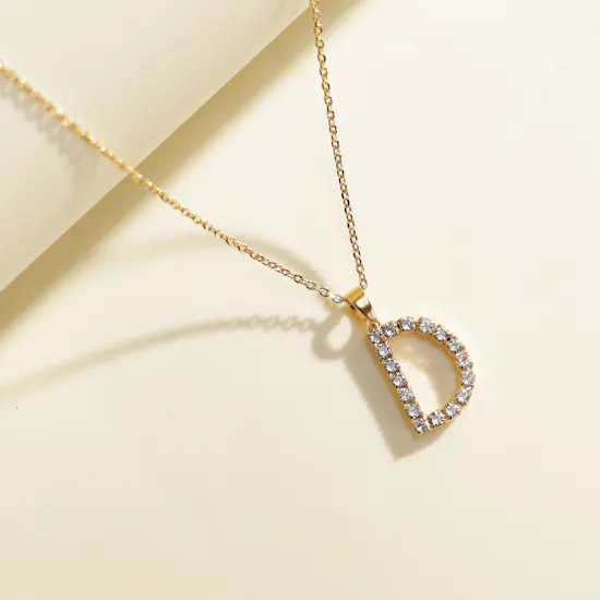 Caroline Svedbom Mini Letter D Crystal Necklace