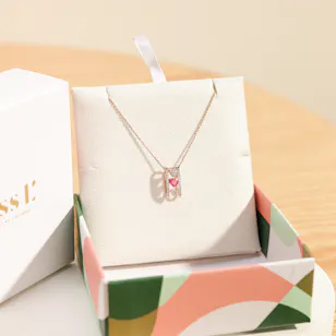 Miss L By L'azurde Heart Diamond & Colored Stones Necklace