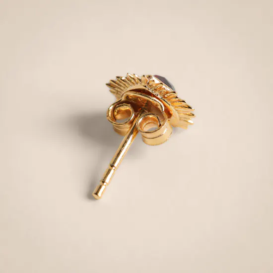 Rachel Jackson Gold-plated Electric Love Garnet Heart Women's Stud Earrings