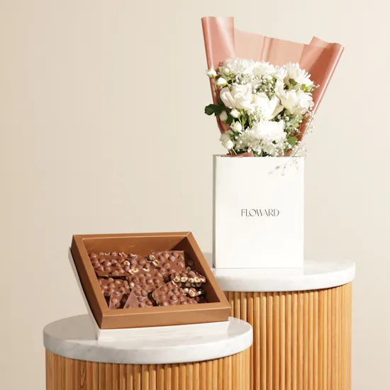Ghazl Chocolatier Hazelnuts Chocolate Slabs Box | New Start Graduation Flowers