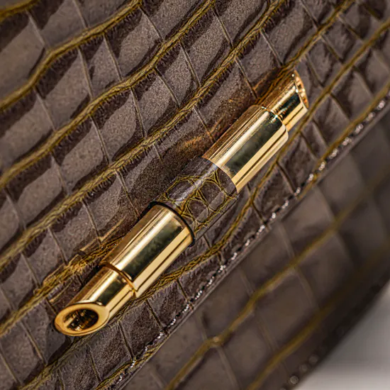Rula Galayini Baby Vertigo Tan Croc-Print Women’s Bag
