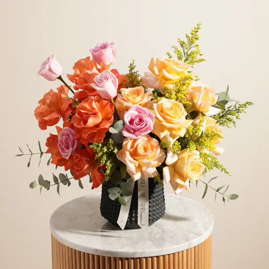 Golden Blush Harmony Flower Vase