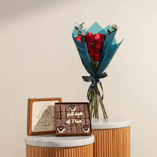 J's Bakery Eid Mubarak Choco Bliss Bites Box | Soft Flowers 