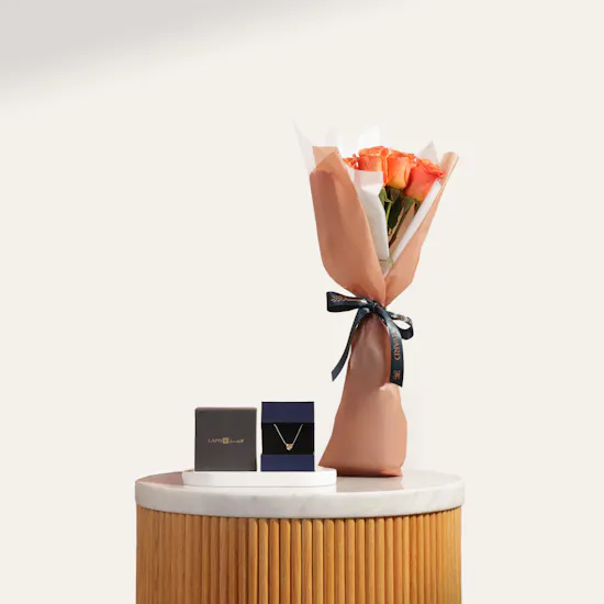 Lapis Diamond Luxury Necklace | Sunrise Flowers Bouquet