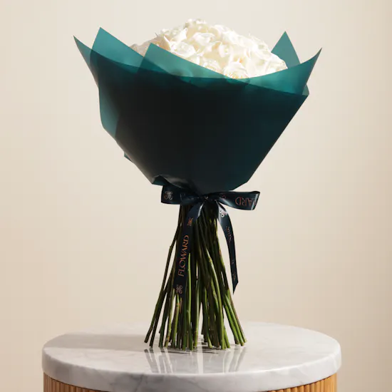 Elegant White Roses Bouquet
