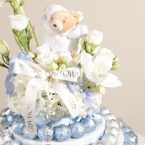 Creolate Baby Boy Small Praline Tower | White Whispers Flowers