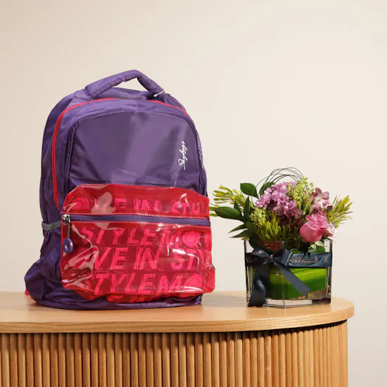 Skybags Back to School Backpack Bag | Flowers Vase