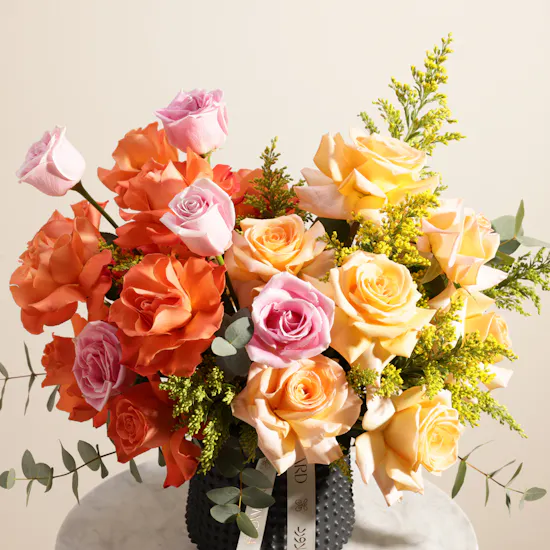 Golden Blush Harmony Flower Vase
