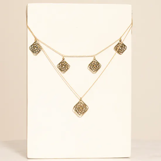 Siran by Iram Floral Double Layered Necklace
