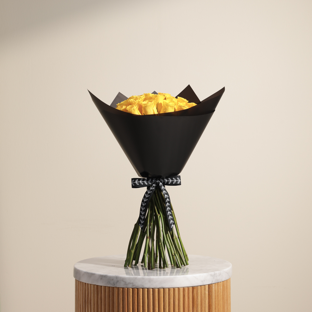 باقة جوري صفراء مشرقة | 35 زهرة