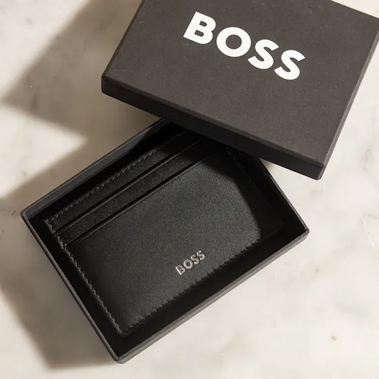 Boss Smooth Leather Minimalist Card Holder