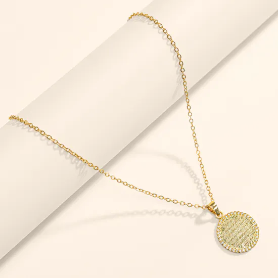 Hrh Ayat Al Kursi Gold-plated Circular Pendant Necklace