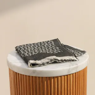 Aigner Black Logo Shawl
