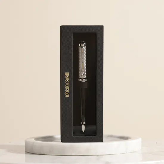 Roberto Cavalli Silver and Black Elegant Pen