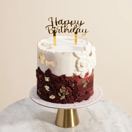 Floward Floral Burgundy Ombré Birthday Cake