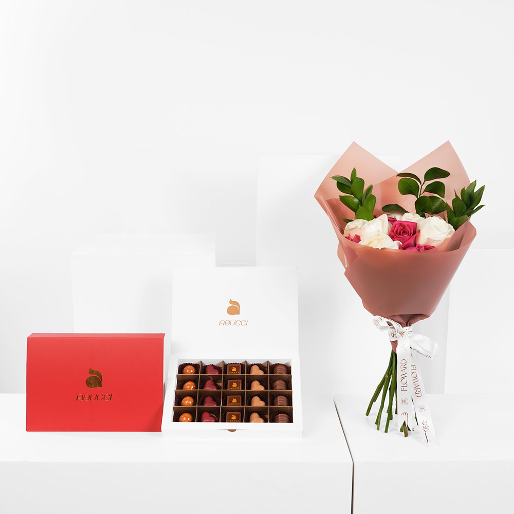 Abucci Chocolate Box | Rose Bouquet