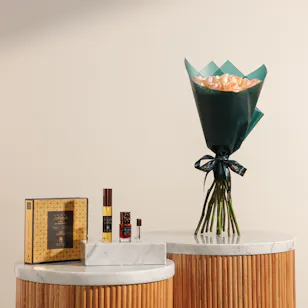 Abdul Samad Al Qurashi Super Agarwood Oil | Peach Roses Bouquet