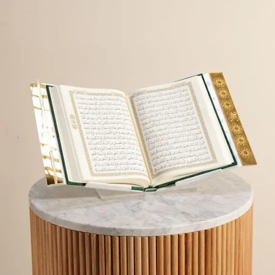 Floward Mestika Misbaha | Holy Quran and Woodwick Scented Candle with Plant