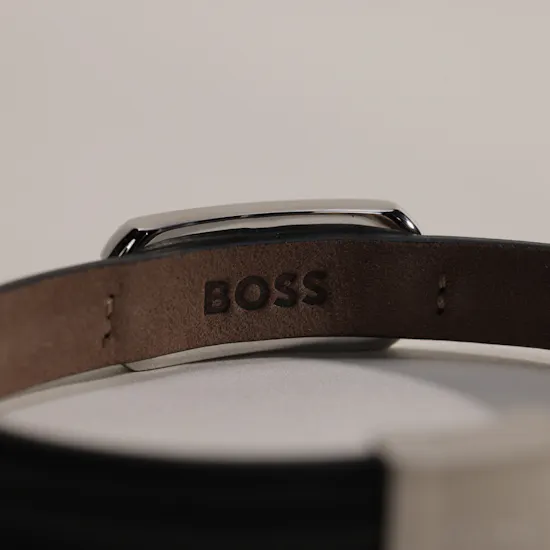 Hugo Boss Kode Black Leather Men's Wristband