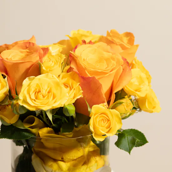 Golden Aura Flowers Vase