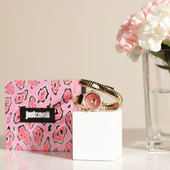 Just Cavalli Radiosa Yellow Gold Red Women's Watch | Best Mom Ever Flowers