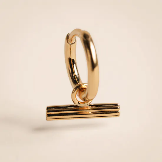 Rachel Jackson Gold-Plated Mini T-Bar Huggie Women's Hoop Earrings