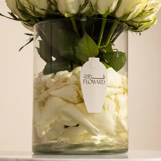 Graceful White Rose Vase
