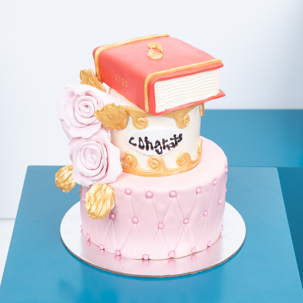 50th Anniversary Fondant 2 Tier Cake Chocolate 3kg – Simla Sweets