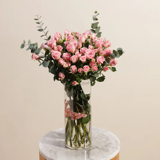 Charming Pink Baby Rose Vase