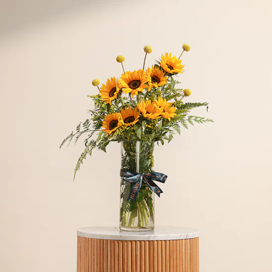 Golden Sunshine Flower Vase