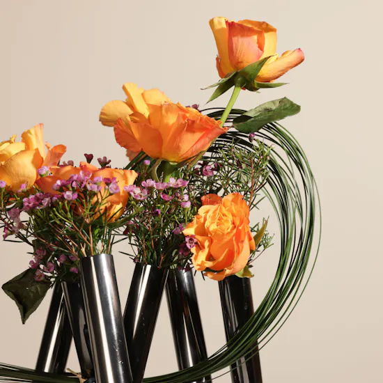Sunny Orange Flower Vase