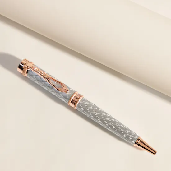 Roberto Cavalli Two Tone Silver & Rose Gold Ballpoint Pen