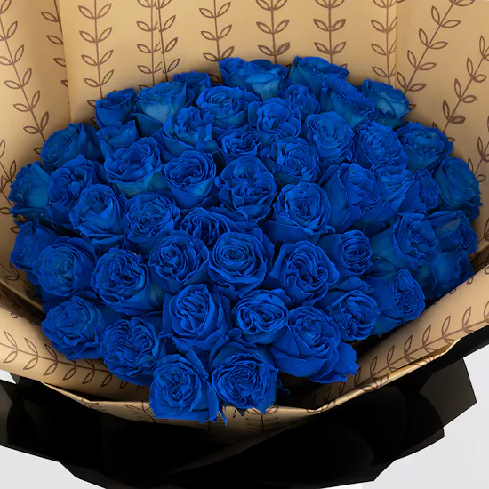 35 Blue Rose | Black Wrap