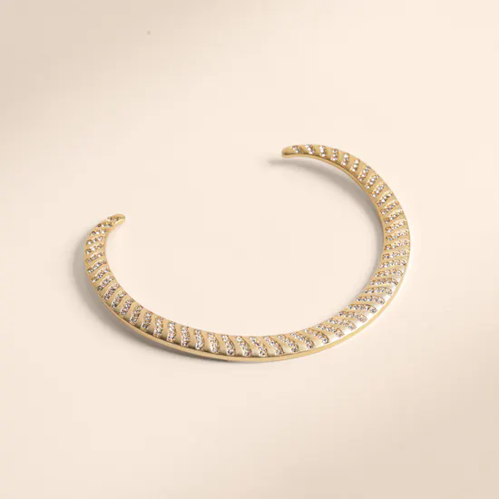 Lynyer Gold-plated Aurora Wave Chunky Collar Necklace