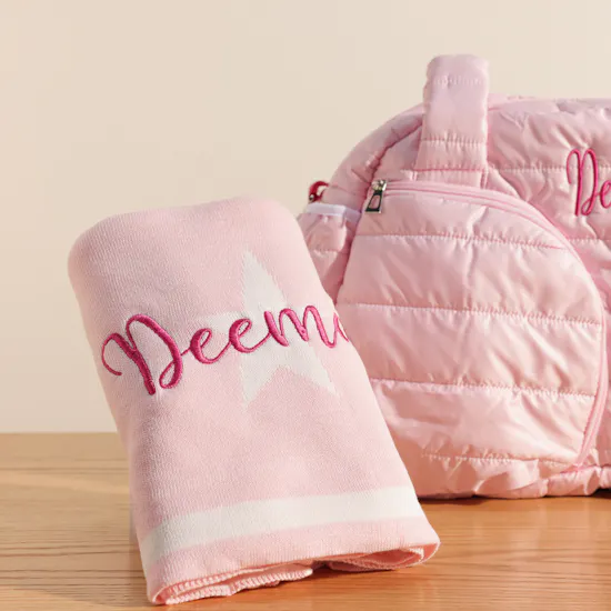Belovedone Personalize Bag and Blanket Gift Set | Pink