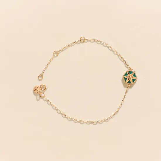 Midad Bahja Green Color Gold Bracelet