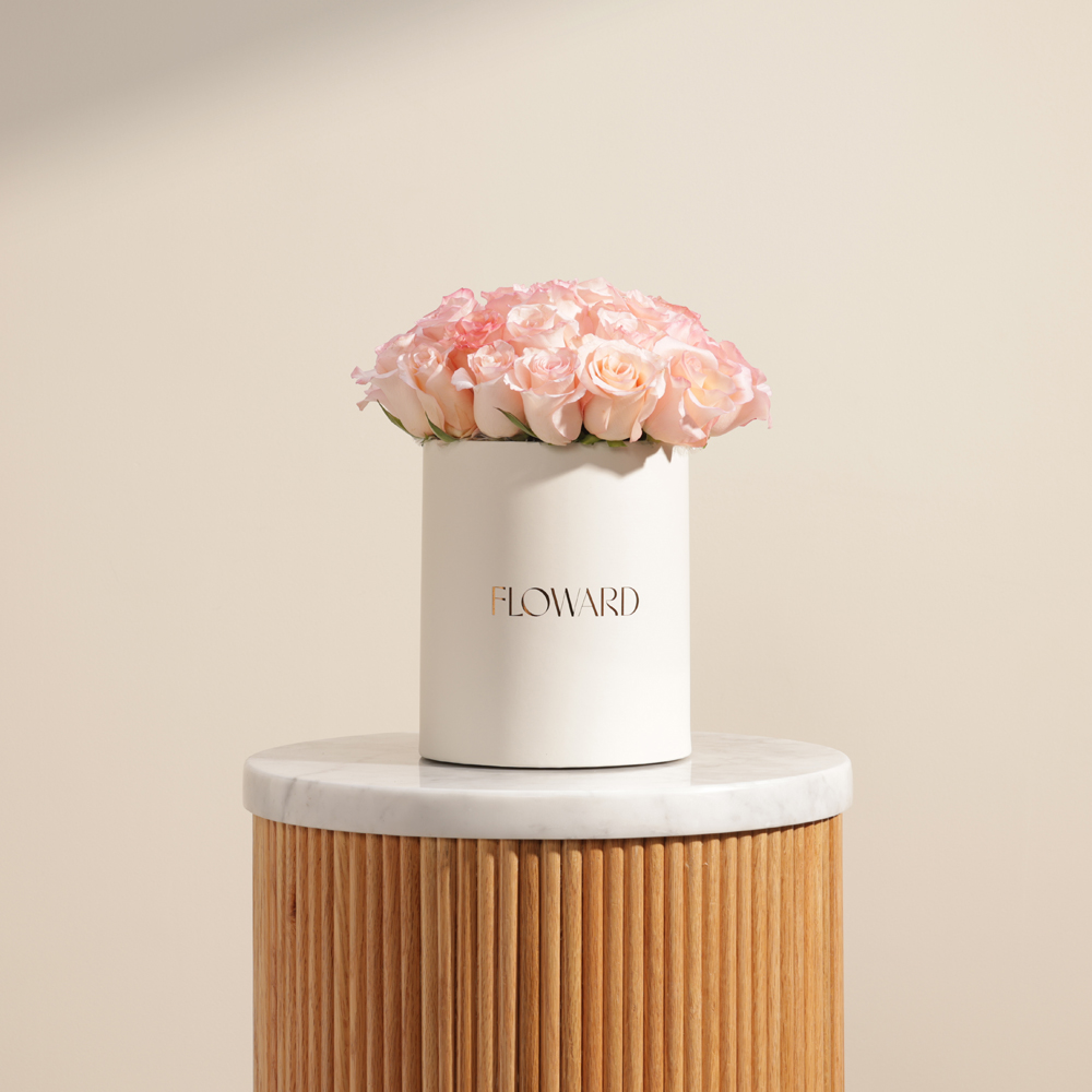 Inspired Light Pink Roses Box | 25 Flowers