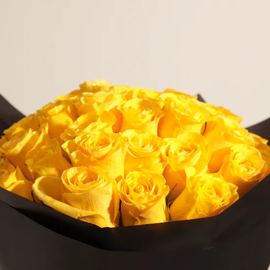 Harmonious Yellow Roses Bouquet | 50 Roses