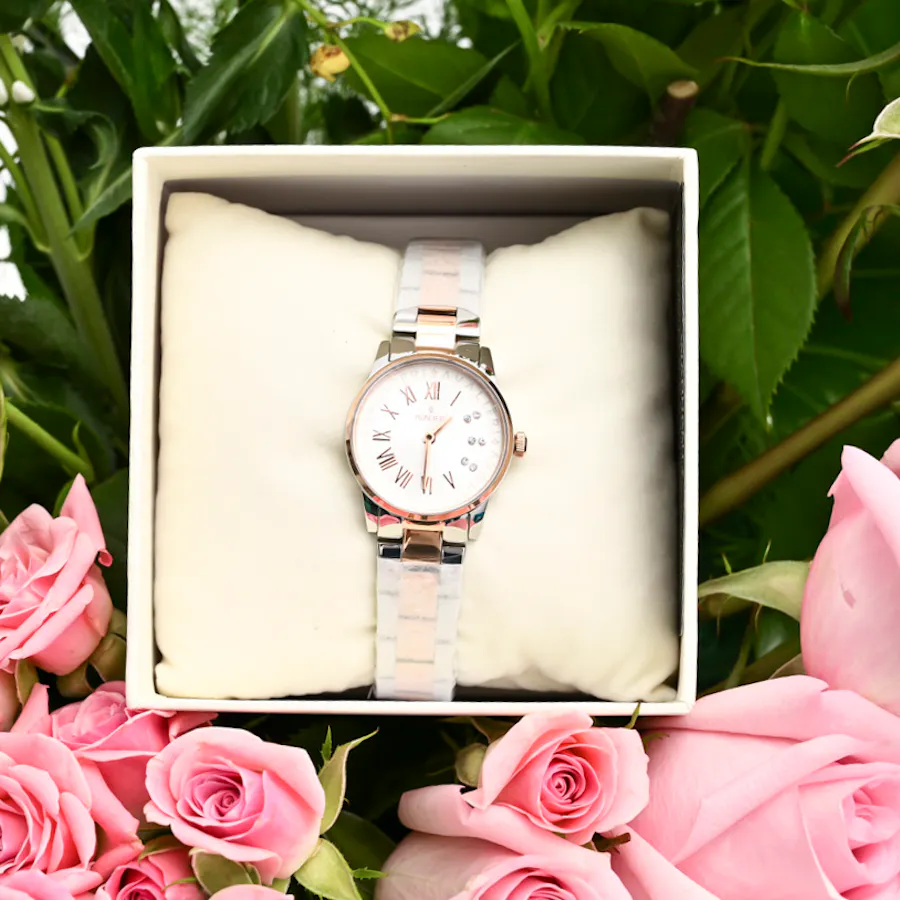 Pink Rose | Avalieri Women Gemma Analog Quartz White Dial Watch 2