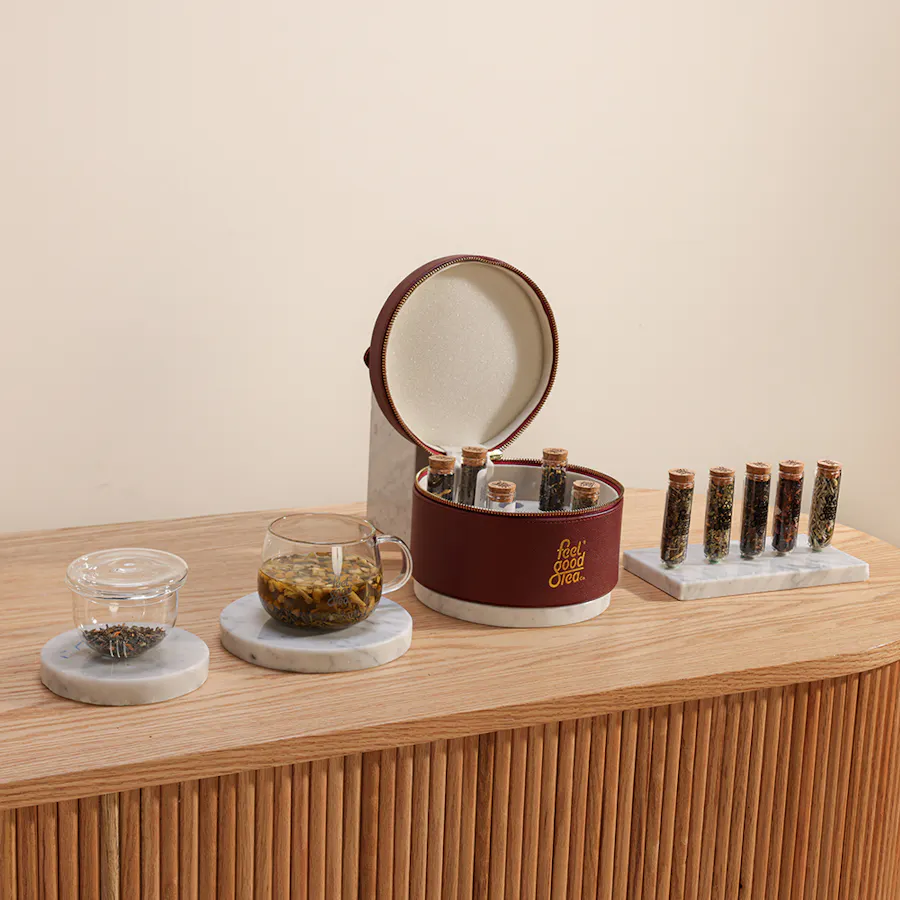 Feel Good Tea Leather Burgundy Bag 2