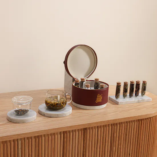 Feel Good Tea Leather Burgundy Bag