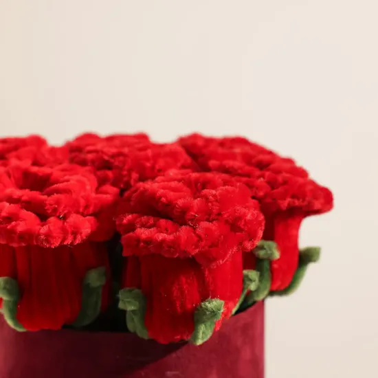 Romantic Plush Artificial Flowers Box