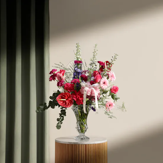Bohemia Colorful Flowers Crystal Vase