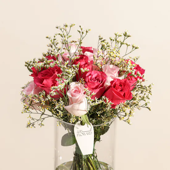 Joyous Pink Rose Vase